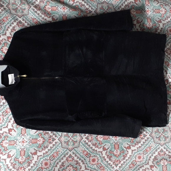 Essential Elements Black Partial Zip Light Jacket, Size L - Picture 3 of 8